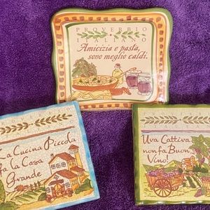 Sale*Set of 3 Terra Cotta Italian Hotplate Tiles